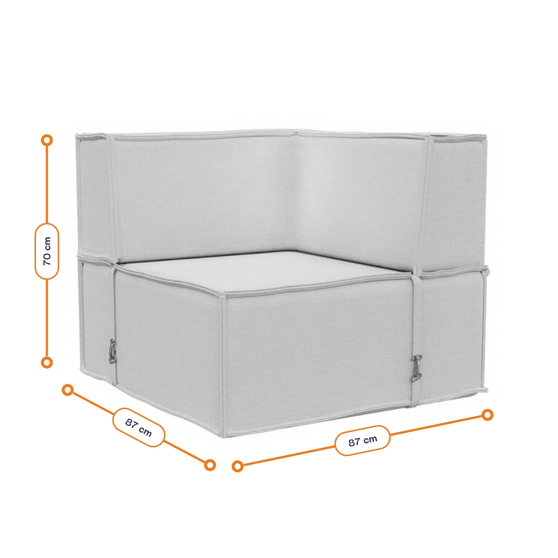 Canto Modular Zimma - Cinza