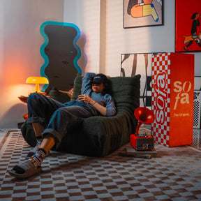 Poltrona Design 1973 Linho 1 unidade Sofá na Caixa