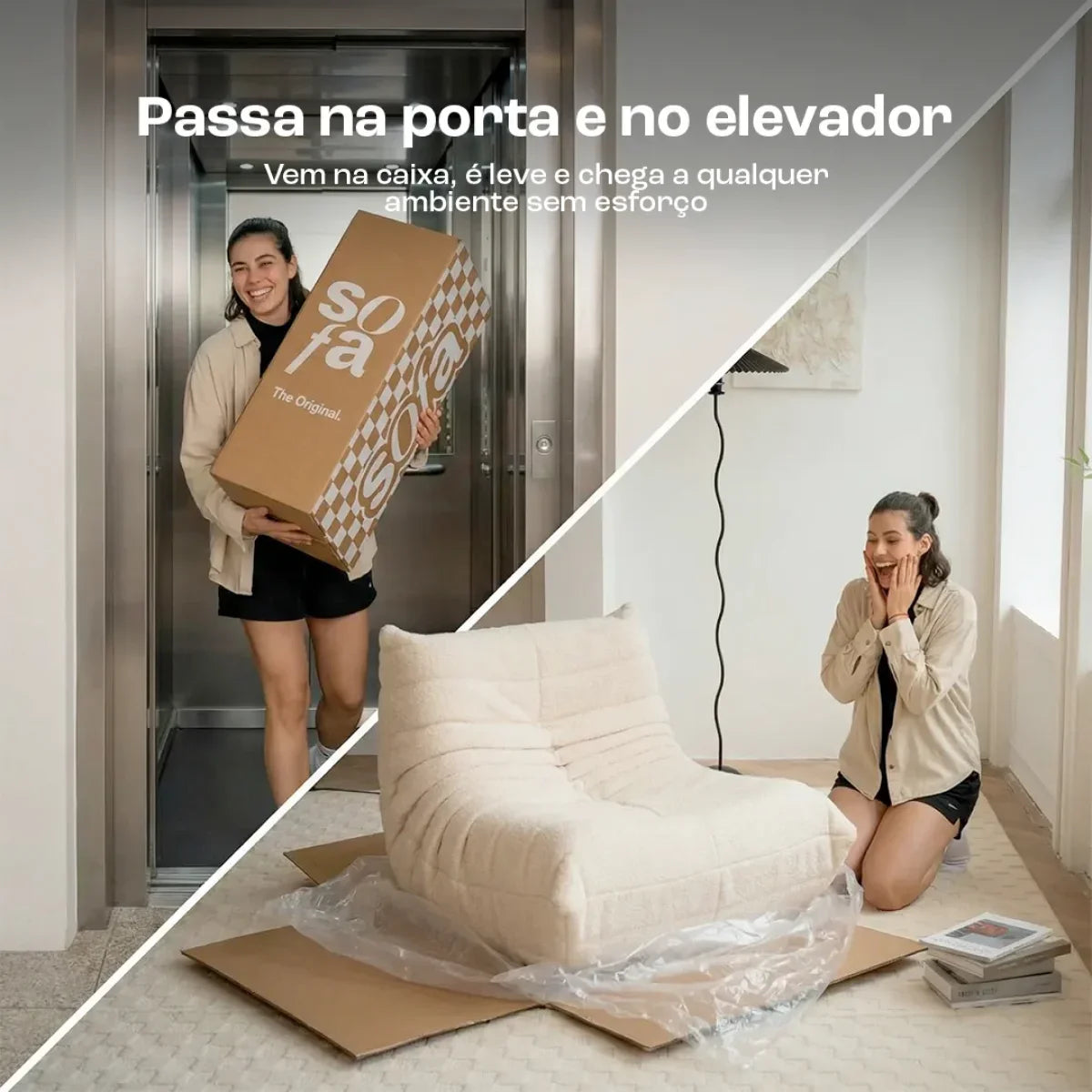 Poltrona Design 1973 Linho 1 unidade Sofá na Caixa