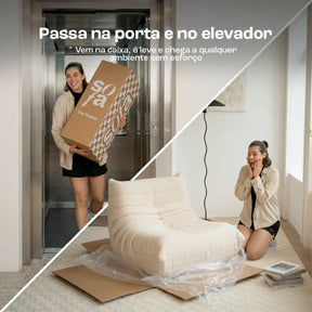 Poltrona Design 1973 Linho 1 unidade Sofá na Caixa