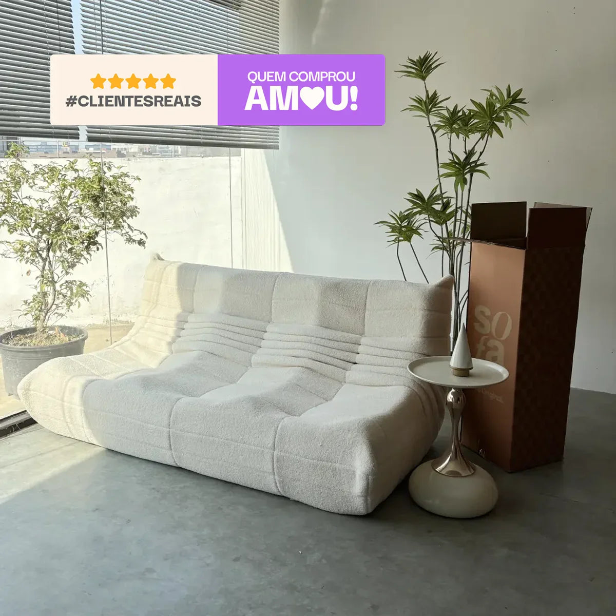 Poltrona Design 1973 Linho 1 unidade Sofá na Caixa