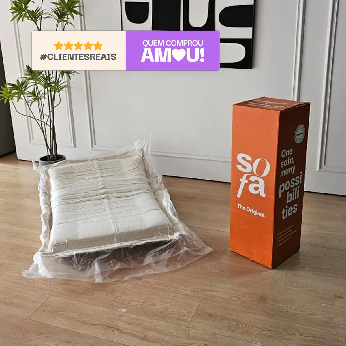 Poltrona Design 1973 Linho 1 unidade Sofá na Caixa