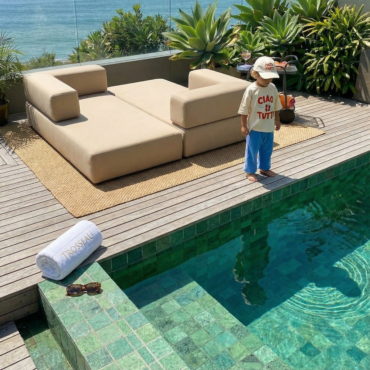 Sofá Cama Bloom Área Externa Tecido Linho - Sofá na Caixa