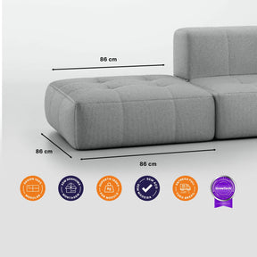 Apoio para o pé em Boucle - Sofá na Caixa - Cinza